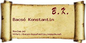 Bacsó Konstantin névjegykártya